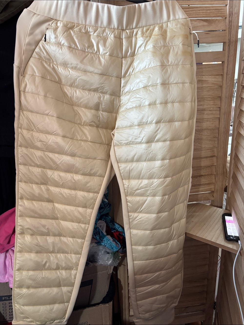 JoyLab Quilted Insulated Joggers in Tan XL NWT